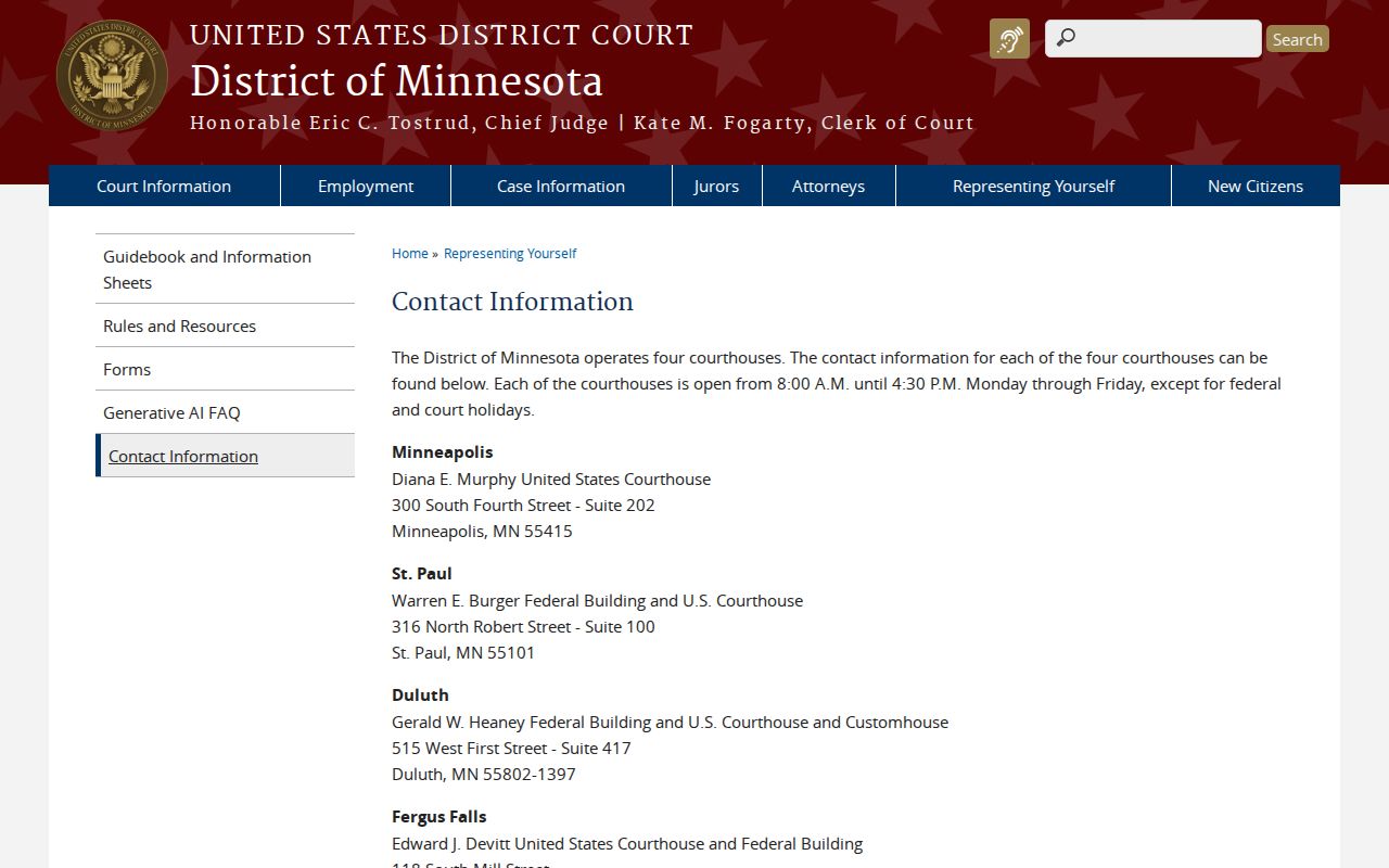 Federal District of Minnesota page compared with Cook County most wanted list questions